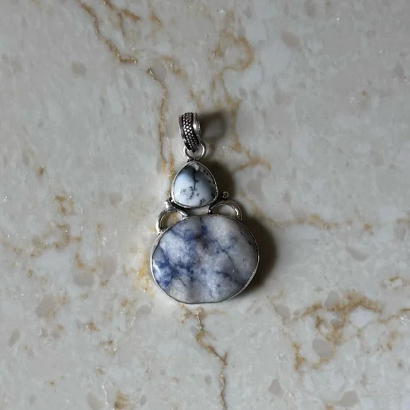 NWOT Sundance Winter Branches Pendant, Dendritic Opal, Sodalite, Sterling Silver